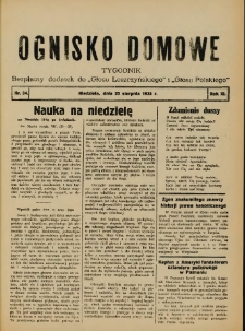 Ognisko Domowe: bezpłatny dodatek do "Głosu Leszczyńskiego" i „Głosu Polskiego” 1935.08.25 R.11 Nr34