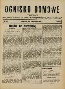 Ognisko Domowe: bezpłatny dodatek do "Głosu Leszczyńskiego" i &bdquo;Głosu Polskiego&rdquo; 1935.09.01 R.11 Nr35