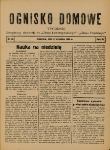 Ognisko Domowe: bezpłatny dodatek do "Głosu Leszczyńskiego" i „Głosu Polskiego” 1935.09.08 R.11 Nr36