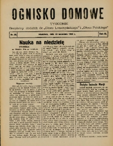Ognisko Domowe: bezpłatny dodatek do "Głosu Leszczyńskiego" i &bdquo;Głosu Polskiego&rdquo; 1935.09.22 R.11 Nr38