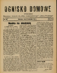 Ognisko Domowe: bezpłatny dodatek do "Głosu Leszczyńskiego" i &bdquo;Głosu Polskiego&rdquo; 1935.09.29 R.11 Nr39