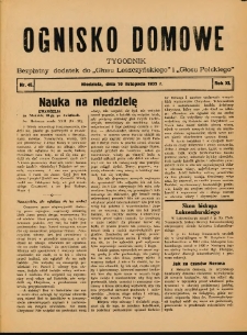 Ognisko Domowe: bezpłatny dodatek do "Głosu Leszczyńskiego" i „Głosu Polskiego” 1935.11.10 R.11 Nr45