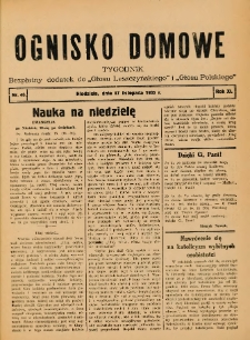 Ognisko Domowe: bezpłatny dodatek do "Głosu Leszczyńskiego" i &bdquo;Głosu Polskiego&rdquo; 1935.11.17 R.11 Nr46