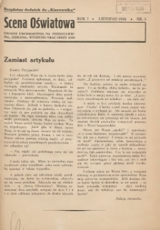 Scena Oświatowa: drobne urozmaicenia na przedstawienia, zebrania, wycieczki oraz obozy KSM: bezpłatny dodatek do Kierownika Stowarzyszeń Młodzieży 1934. 11 R.1 Nr3