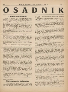 Osadnik. Dodatek do: Poradnik Gospodarski: pismo tygodniowe: organ kółek rolniczych w Wielkiem Księstwie Poznańskiem: organ kółek włościańsko-rolniczych w Wielkiem Księstwie Poznańskiem. 1931.06.07 R.1 Nr5