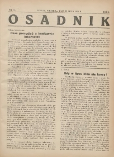 Osadnik. Dodatek do: Poradnik Gospodarski: pismo tygodniowe: organ kółek rolniczych w Wielkiem Księstwie Poznańskiem: organ kółek włościańsko-rolniczych w Wielkiem Księstwie Poznańskiem. 1931.07.12 R.1 Nr10