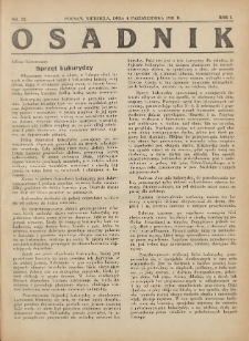 Osadnik. Dodatek do: Poradnik Gospodarski: pismo tygodniowe: organ k&oacute;łek rolniczych w Wielkiem Księstwie Poznańskiem: organ k&oacute;łek włościańsko-rolniczych w Wielkiem Księstwie Poznańskiem. 1931.10.04 R.1 Nr22