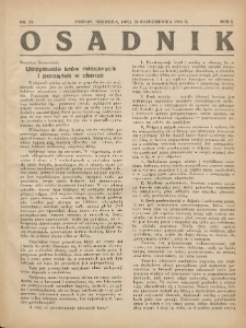 Osadnik. Dodatek do: Poradnik Gospodarski: pismo tygodniowe: organ k&oacute;łek rolniczych w Wielkiem Księstwie Poznańskiem: organ k&oacute;łek włościańsko-rolniczych w Wielkiem Księstwie Poznańskiem. 1931.10.25 R.1 Nr25