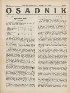 Osadnik. Dodatek do: Poradnik Gospodarski: pismo tygodniowe: organ kółek rolniczych w Wielkiem Księstwie Poznańskiem: organ kółek włościańsko-rolniczych w Wielkiem Księstwie Poznańskiem. 1931.11.22 R.1 Nr29