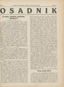 Osadnik. Dodatek do: Poradnik Gospodarski: pismo tygodniowe: organ k&oacute;łek rolniczych w Wielkiem Księstwie Poznańskiem: organ k&oacute;łek włościańsko-rolniczych w Wielkiem Księstwie Poznańskiem. 1932.01.10 R.2 Nr2