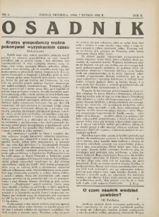 Osadnik. Dodatek do: Poradnik Gospodarski: pismo tygodniowe: organ k&oacute;łek rolniczych w Wielkiem Księstwie Poznańskiem: organ k&oacute;łek włościańsko-rolniczych w Wielkiem Księstwie Poznańskiem. 1932.02.07 R.2 Nr6