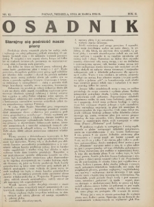 Osadnik. Dodatek do: Poradnik Gospodarski: pismo tygodniowe: organ k&oacute;łek rolniczych w Wielkiem Księstwie Poznańskiem: organ k&oacute;łek włościańsko-rolniczych w Wielkiem Księstwie Poznańskiem. 1932.03.20 R.2 Nr12