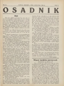 Osadnik. Dodatek do: Poradnik Gospodarski: pismo tygodniowe: organ k&oacute;łek rolniczych w Wielkiem Księstwie Poznańskiem: organ k&oacute;łek włościańsko-rolniczych w Wielkiem Księstwie Poznańskiem. 1932.04.03. R.2 Nr14