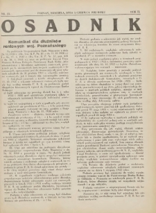 Osadnik. Dodatek do: Poradnik Gospodarski: pismo tygodniowe: organ k&oacute;łek rolniczych w Wielkiem Księstwie Poznańskiem: organ k&oacute;łek włościańsko-rolniczych w Wielkiem Księstwie Poznańskiem. 1932.06.05 R.2 Nr23