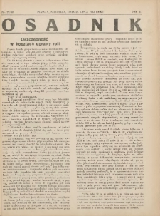 Osadnik. Dodatek do: Poradnik Gospodarski: pismo tygodniowe: organ kółek rolniczych w Wielkiem Księstwie Poznańskiem: organ kółek włościańsko-rolniczych w Wielkiem Księstwie Poznańskiem. 1932.07.23 R.2 Nr29/30