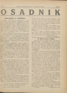 Osadnik. Dodatek do: Poradnik Gospodarski: pismo tygodniowe: organ k&oacute;łek rolniczych w Wielkiem Księstwie Poznańskiem: organ k&oacute;łek włościańsko-rolniczych w Wielkiem Księstwie Poznańskiem. 1932.08.14 R.2 Nr33