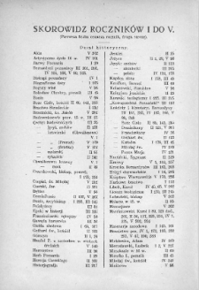 Skorowidz roczników I do V (Kroniki Miasta Poznania)