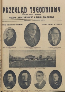 Przegląd Tygodniowy: bezpłatny dodatek ilustrowany Głosu Leszczyńskiego i Głosu Polskiego 1929.06.02