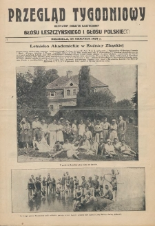 Przegląd Tygodniowy: bezpłatny dodatek ilustrowany Głosu Leszczyńskiego i Głosu Polskiego 1929.08.25