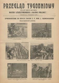 Przegląd Tygodniowy: bezpłatny dodatek ilustrowany Głosu Leszczyńskiego i Głosu Polskiego 1929.09.01