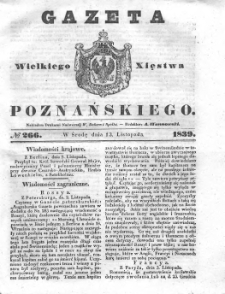 Gazeta Wielkiego Xięstwa Poznańskiego 1839.11.13 Nr266