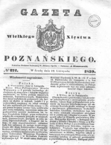 Gazeta Wielkiego Xięstwa Poznańskiego 1839.11.20 Nr272