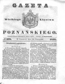 Gazeta Wielkiego Xięstwa Poznańskiego 1839.11.28 Nr279