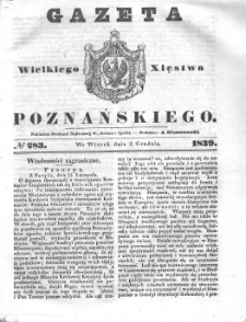 Gazeta Wielkiego Xięstwa Poznańskiego 1839.12.03 Nr283