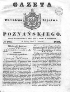 Gazeta Wielkiego Xięstwa Poznańskiego 1839.12.04 Nr284