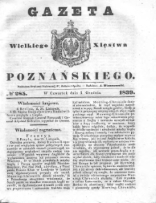 Gazeta Wielkiego Xięstwa Poznańskiego 1839.12.05 Nr285