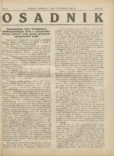 Osadnik. Dodatek do: Poradnik Gospodarski: pismo tygodniowe: organ kółek rolniczych w Wielkiem Księstwie Poznańskiem: organ kółek włościańsko-rolniczych w Wielkiem Księstwie Poznańskiem. 1932.01.08 R.3 Nr2