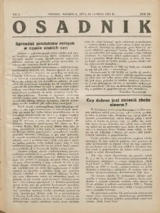 Osadnik. Dodatek do: Poradnik Gospodarski: pismo tygodniowe: organ kółek rolniczych w Wielkiem Księstwie Poznańskiem: organ kółek włościańsko-rolniczych w Wielkiem Księstwie Poznańskiem. 1932.02.26 R.3 Nr9