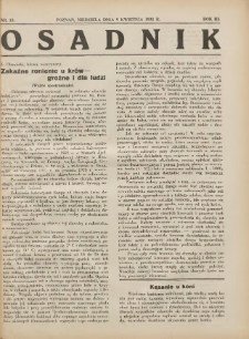 Osadnik. Dodatek do: Poradnik Gospodarski: pismo tygodniowe: organ kółek rolniczych w Wielkiem Księstwie Poznańskiem: organ kółek włościańsko-rolniczych w Wielkiem Księstwie Poznańskiem. 1932.04.09 R.3 Nr15