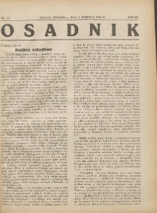 Osadnik. Dodatek do: Poradnik Gospodarski: pismo tygodniowe: organ kółek rolniczych w Wielkiem Księstwie Poznańskiem: organ kółek włościańsko-rolniczych w Wielkiem Księstwie Poznańskiem. 1933.06.04 R.3 Nr21
