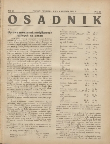 Osadnik. Dodatek do: Poradnik Gospodarski: pismo tygodniowe: organ kółek rolniczych w Wielkiem Księstwie Poznańskiem: organ kółek włościańsko-rolniczych w Wielkiem Księstwie Poznańskiem. 1933.08.06 R.3 Nr29