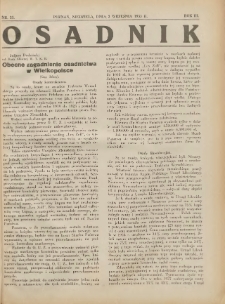 Osadnik. Dodatek do: Poradnik Gospodarski: pismo tygodniowe: organ kółek rolniczych w Wielkiem Księstwie Poznańskiem: organ kółek włościańsko-rolniczych w Wielkiem Księstwie Poznańskiem. 1933.09.03 R.3 Nr33