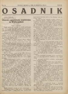 Osadnik. Dodatek do: Poradnik Gospodarski: pismo tygodniowe: organ kółek rolniczych w Wielkiem Księstwie Poznańskiem: organ kółek włościańsko-rolniczych w Wielkiem Księstwie Poznańskiem. 1933.09.10 R.3 Nr34
