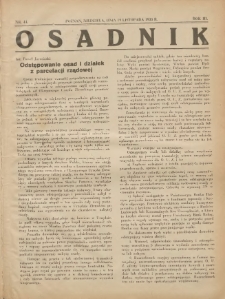 Osadnik. Dodatek do: Poradnik Gospodarski: pismo tygodniowe: organ k&oacute;łek rolniczych w Wielkiem Księstwie Poznańskiem: organ k&oacute;łek włościańsko-rolniczych w Wielkiem Księstwie Poznańskiem. 1933.11.19 R.3 Nr44
