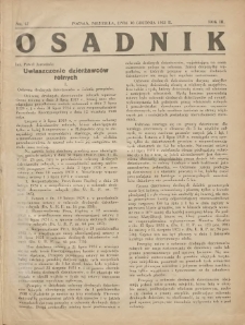 Osadnik. Dodatek do: Poradnik Gospodarski: pismo tygodniowe: organ kółek rolniczych w Wielkiem Księstwie Poznańskiem: organ kółek włościańsko-rolniczych w Wielkiem Księstwie Poznańskiem. 1933.12.10 R.3 Nr47