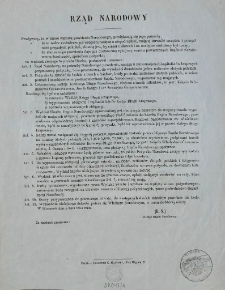 Rząd Narodowy [Inc.:] "Zważywszy, że w miarę wzrostu powstania Narodowego, powiększają się jego potrzeby..."