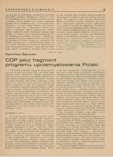 COP jako fragment programu uprzemysłowienia Polski