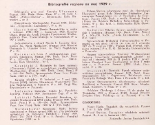 Bibliografia regionu [Wielkopolska] za maj 1939