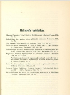 Bibljografja spółdzielcza (przegląd polskiej literatury spółdzielczej za lata 1927 do 1929)