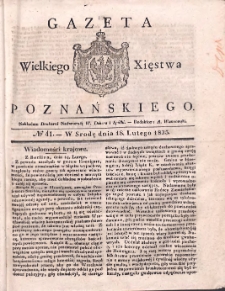 Gazeta Wielkiego Xięstwa Poznańskiego 1835.02.18 Nr41