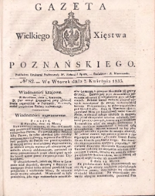 Gazeta Wielkiego Xięstwa Poznańskiego 1835.04.07 Nr82