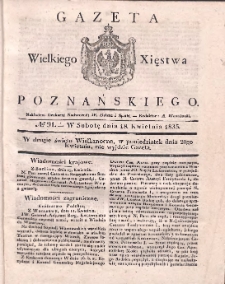 Gazeta Wielkiego Xięstwa Poznańskiego 1835.04.18 Nr91