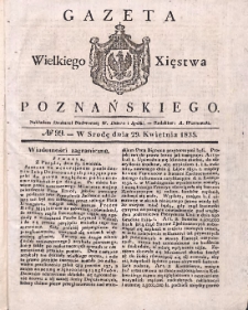 Gazeta Wielkiego Xięstwa Poznańskiego 1835.04.29 Nr99