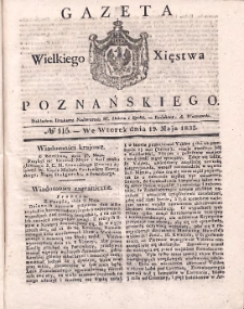 Gazeta Wielkiego Xięstwa Poznańskiego 1835.05.19 Nr115