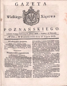 Gazeta Wielkiego Xięstwa Poznańskiego 1835.07.27 Nr172