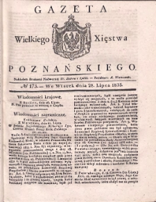 Gazeta Wielkiego Xięstwa Poznańskiego 1835.07.28 Nr173